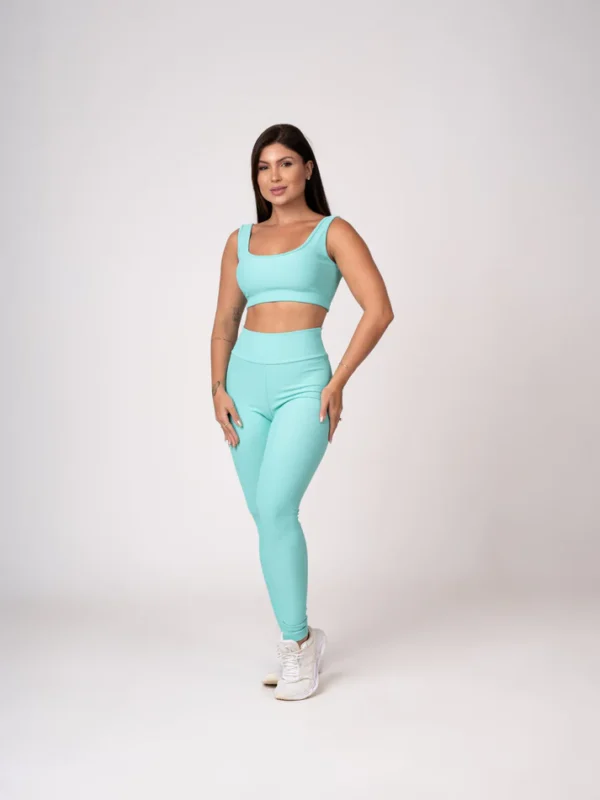 Conjunto Legging e Top Alças Retas Menta