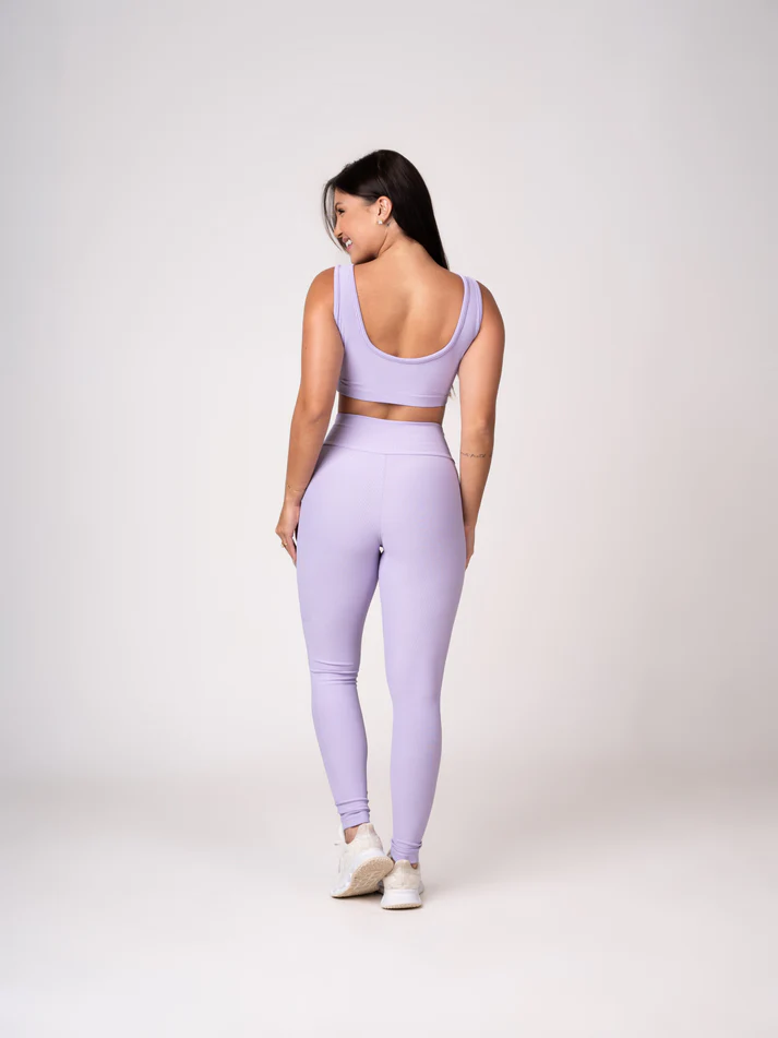 Conjunto Legging e Top Alças Retas Lavanda - Imagem 4